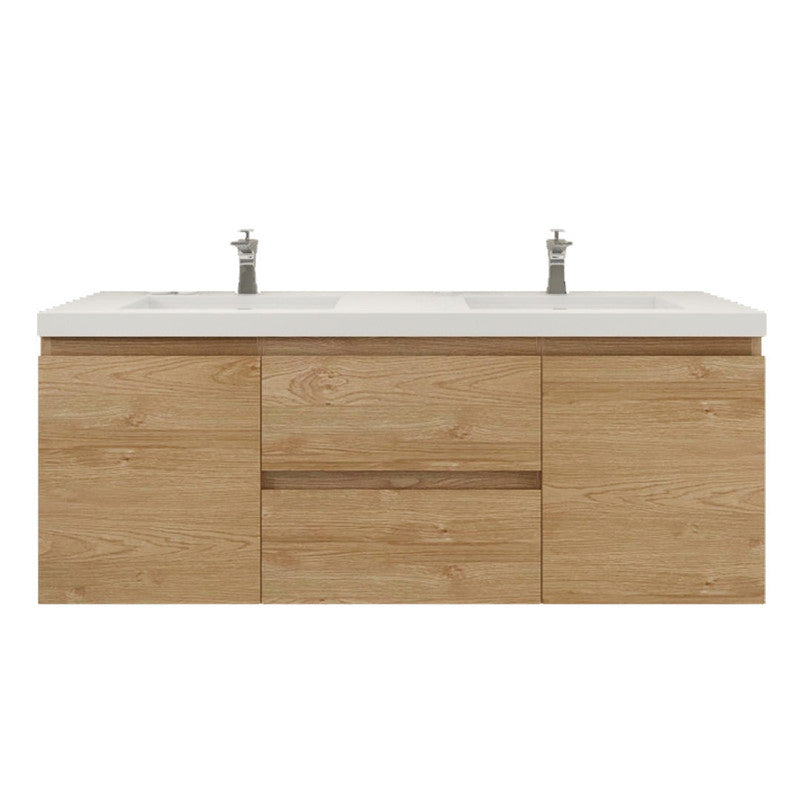 Bohemia Lina 60" Wall Mounted Bathroom Vanity with Reinforced Acrylic Integrated Sink Top