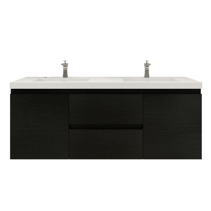 Bohemia Lina 60" Wall Mounted Bathroom Vanity with Reinforced Acrylic Integrated Sink Top