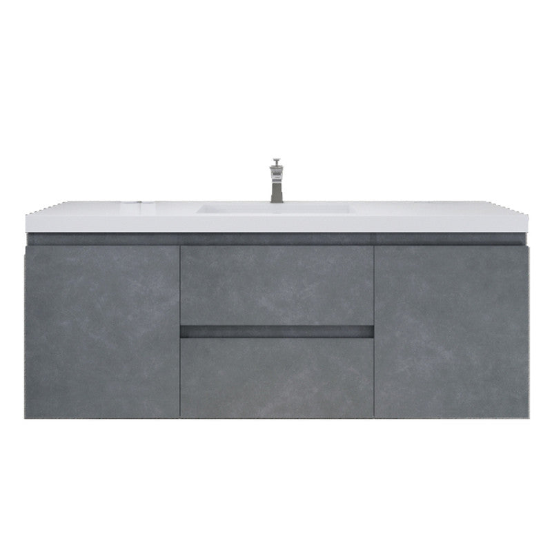 Bohemia Lina 60" Wall Mounted Bathroom Vanity with Reinforced Acrylic Integrated Sink Top