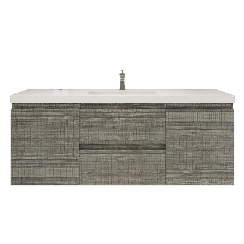 Bohemia Lina 60" Wall Mounted Bathroom Vanity with Reinforced Acrylic Integrated Sink Top