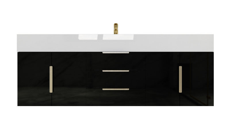 Bethany 60" Wall Mounted Bathroom Vanity with Reinforced Acrylic Integrated Sink Top