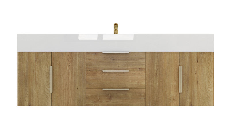 Bethany 60" Wall Mounted Bathroom Vanity with Reinforced Acrylic Integrated Sink Top