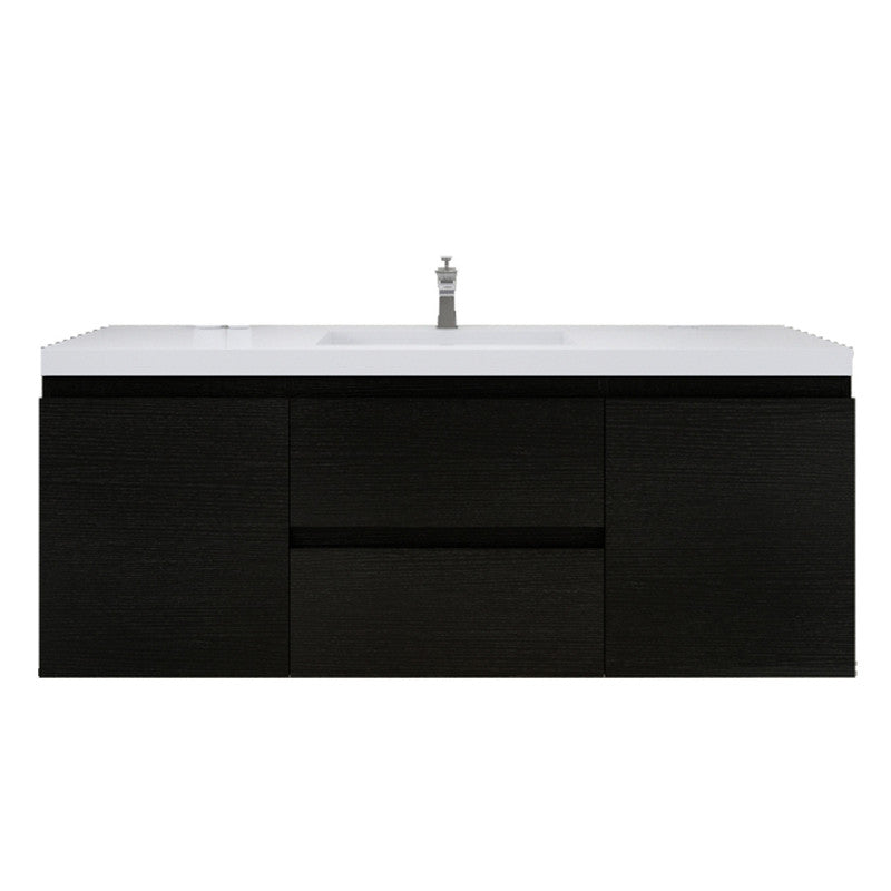 Bohemia Lina 60" Wall Mounted Bathroom Vanity with Reinforced Acrylic Integrated Sink Top