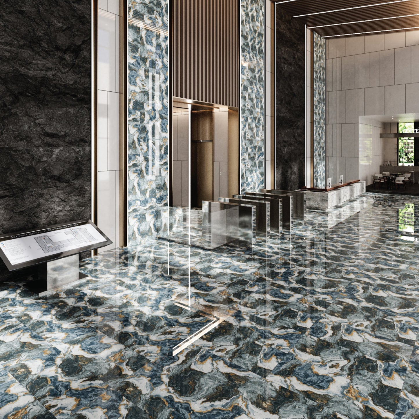 Majestic Blue Color Body Porcelain Tile