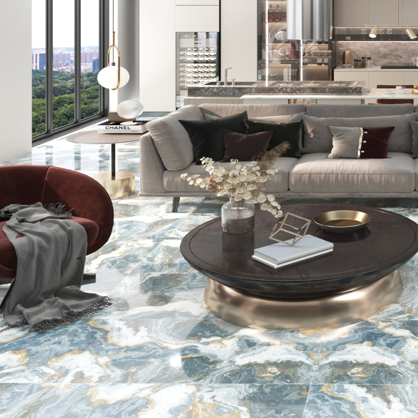 Majestic Blue Color Body Porcelain Tile