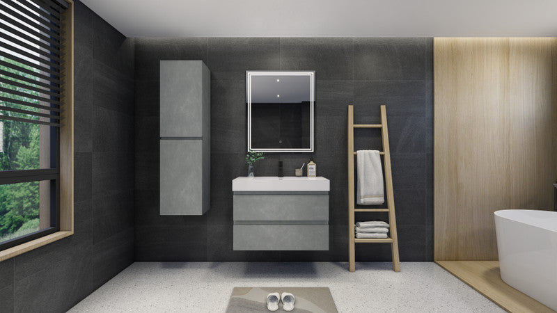 Fortune 36" Wall Mounted Bathroom Vanity with Reinforced Acrylic Integrated Sink Top