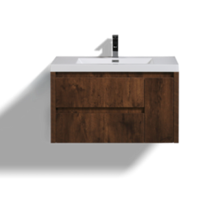 Jade 36" Wall Mounted Bathroom Vanity with Reinforced Acrylic Integrated Sink Top
