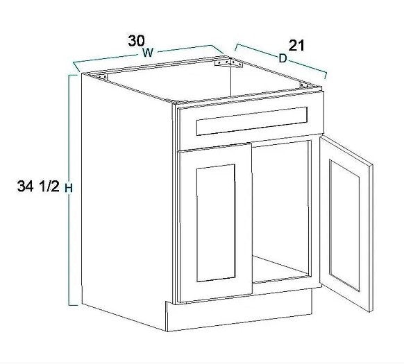 RTA Maple Walnut Raised Panel 30" Freestanding Bathroom Vanity Sink Base with Optional Quartz or Ceramic Countertop