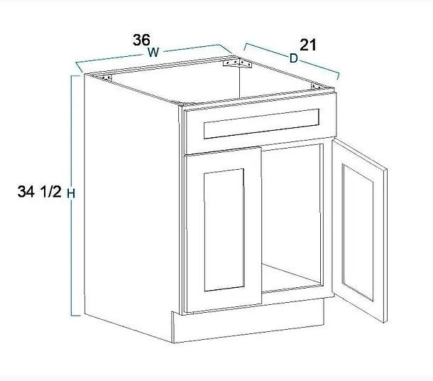 RTA Maple Walnut Raised Panel 36" Freestanding Bathroom Vanity Sink Base with Optional Quartz or Ceramic Countertop