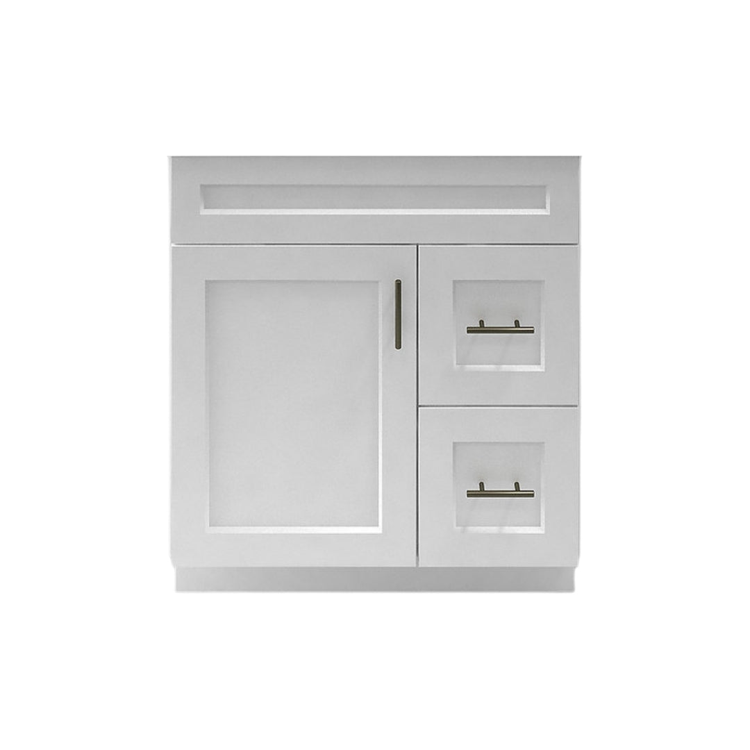 RTA White Shaker 30" Freestanding Bathroom Vanity Combo Base with Optional Quartz or Ceramic Countertop