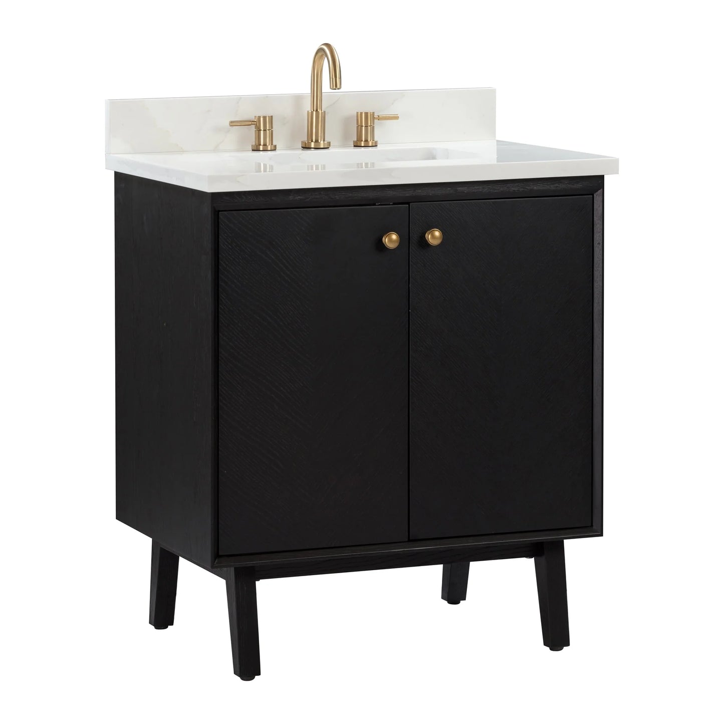 Adele 30" Freestanding Bathroom Vanity with Calacatta White Quartz Top and Vitreous China Undermount Sink