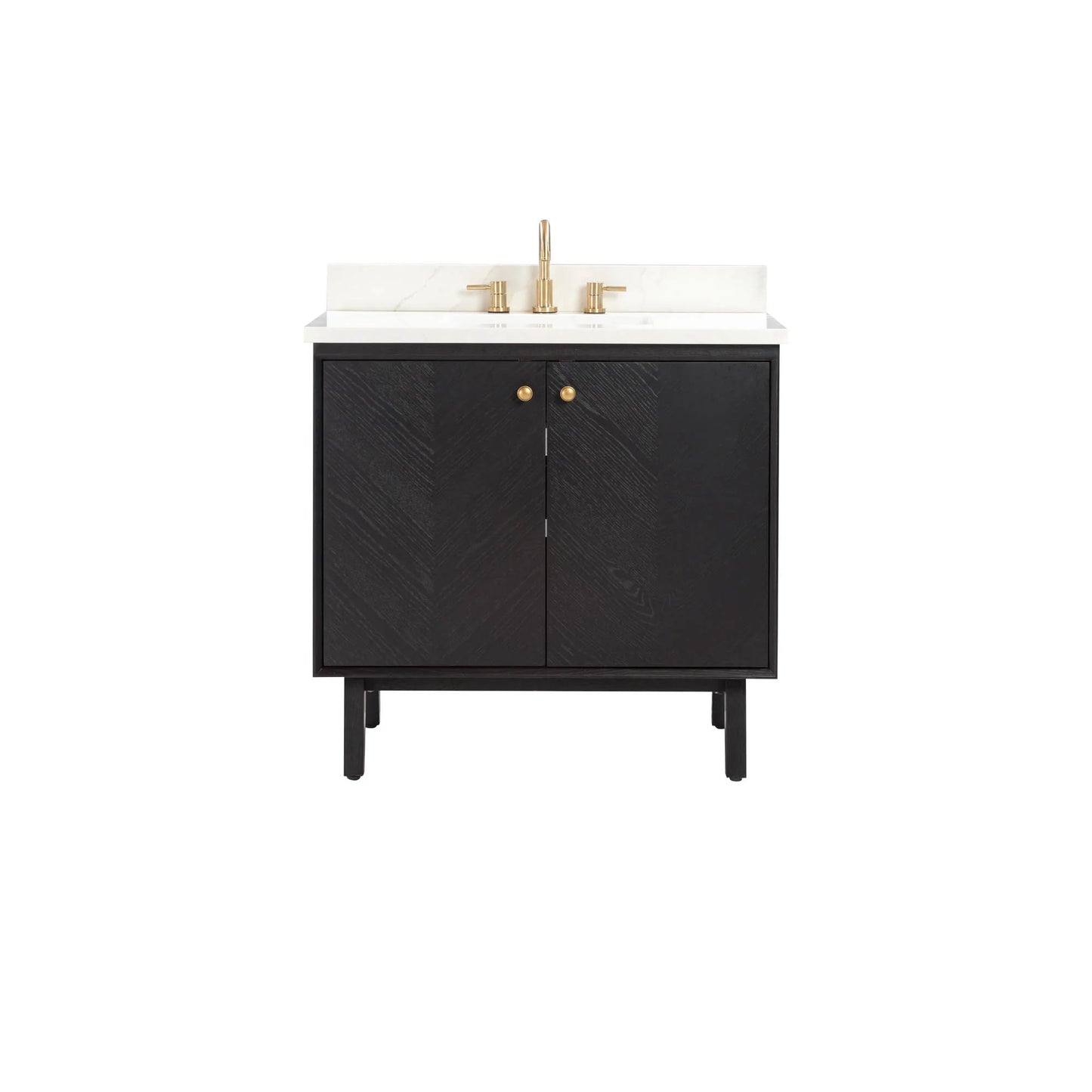 Adele 36" Freestanding Bathroom Vanity with Calacatta White Quartz Top and Vitreous China Undermount Sink