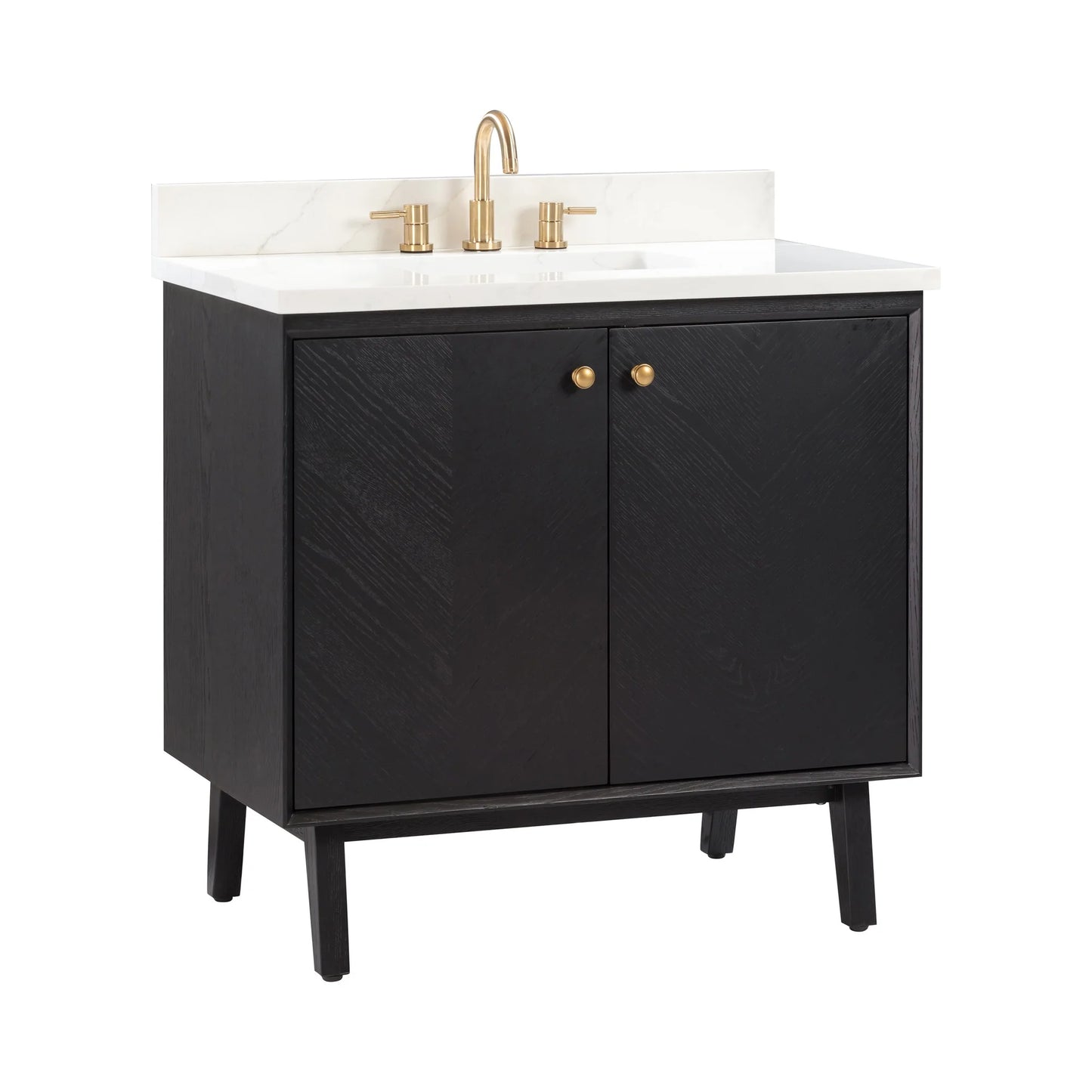 Adele 36" Freestanding Bathroom Vanity with Calacatta White Quartz Top and Vitreous China Undermount Sink
