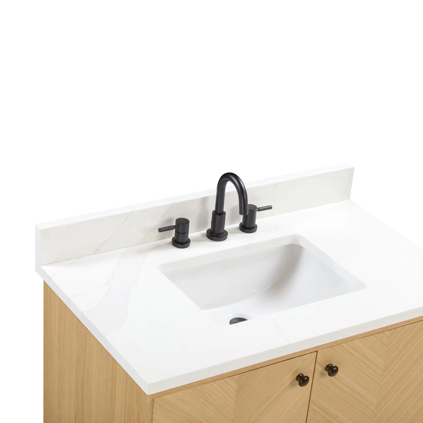 Adele 36" Freestanding Bathroom Vanity with Calacatta White Quartz Top and Vitreous China Undermount Sink