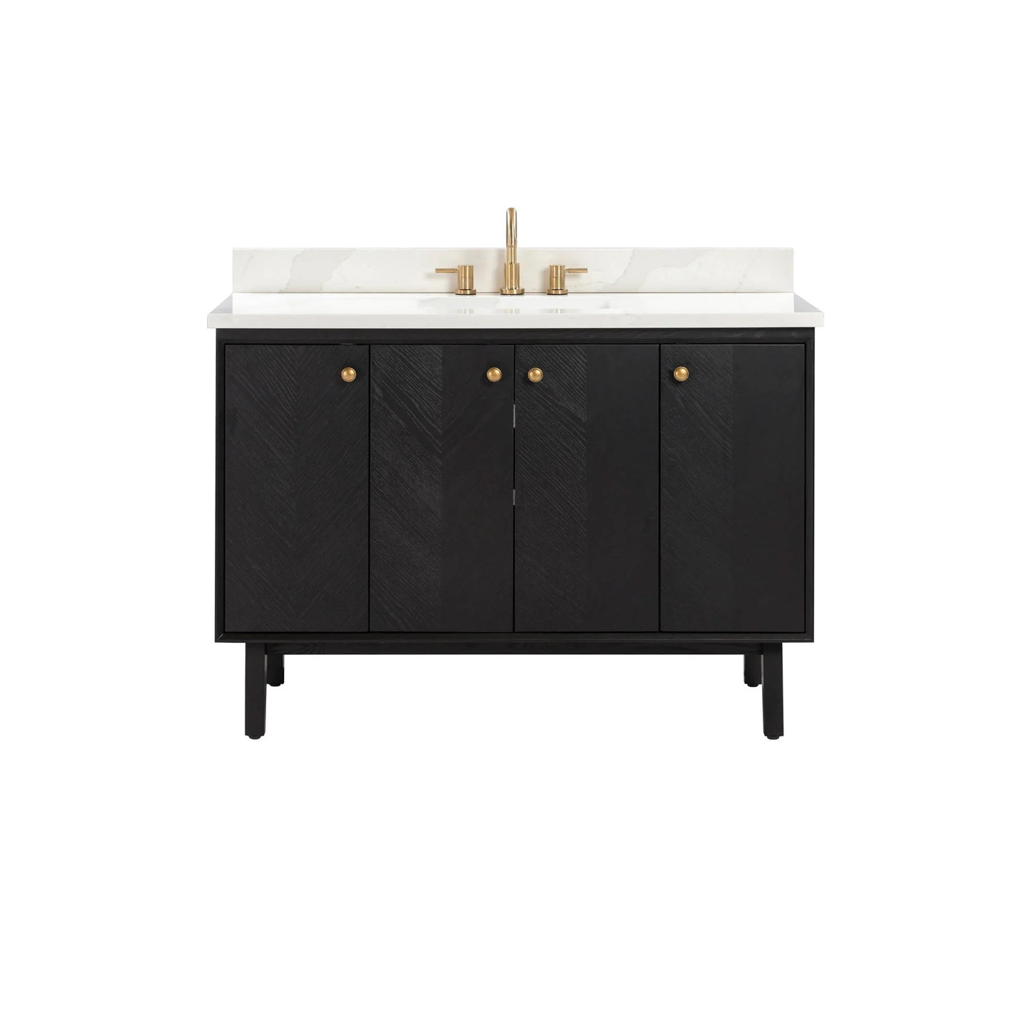 Adele 48" Freestanding Bathroom Vanity with Calacatta White Quartz Top and Vitreous China Undermount Sink