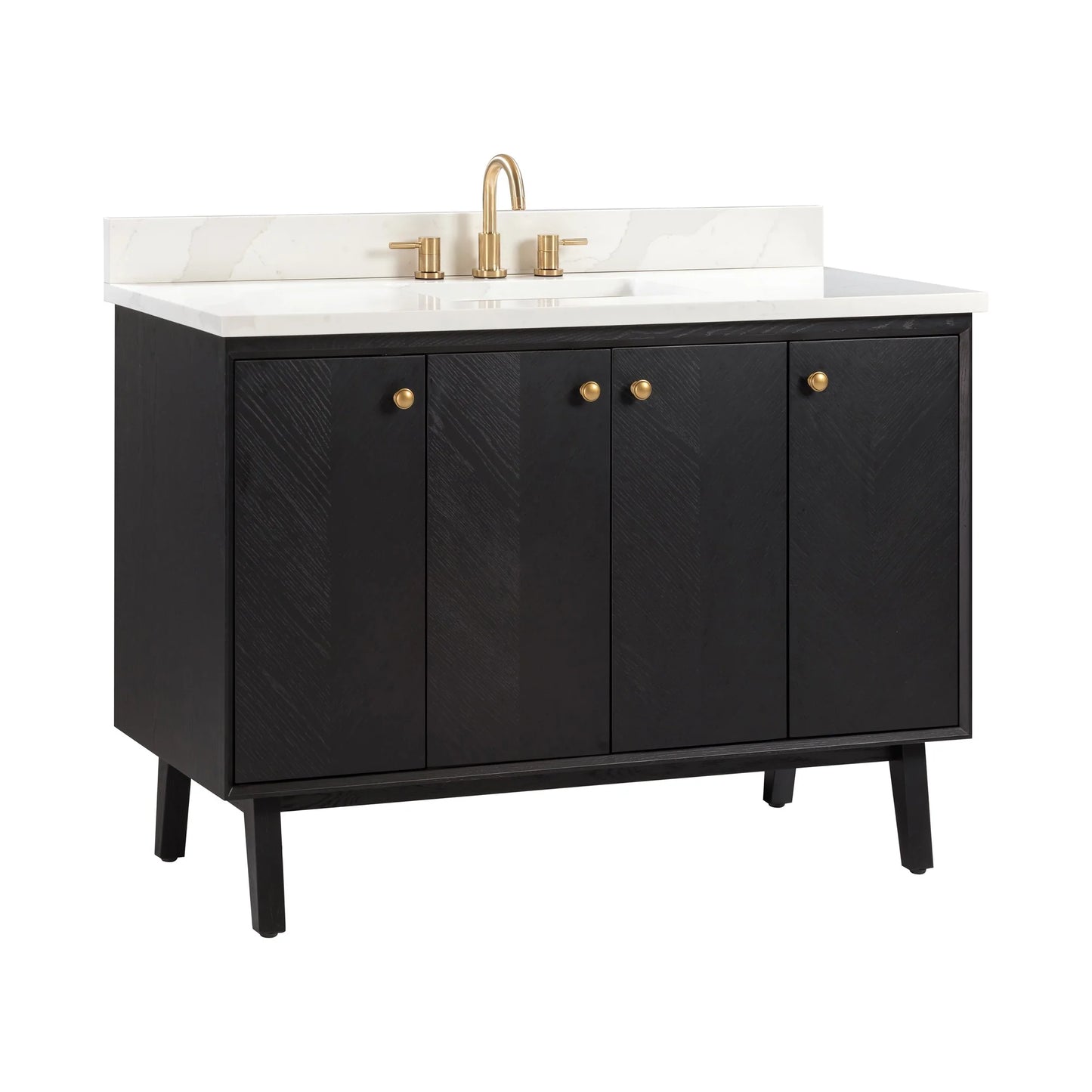 Adele 48" Freestanding Bathroom Vanity with Calacatta White Quartz Top and Vitreous China Undermount Sink