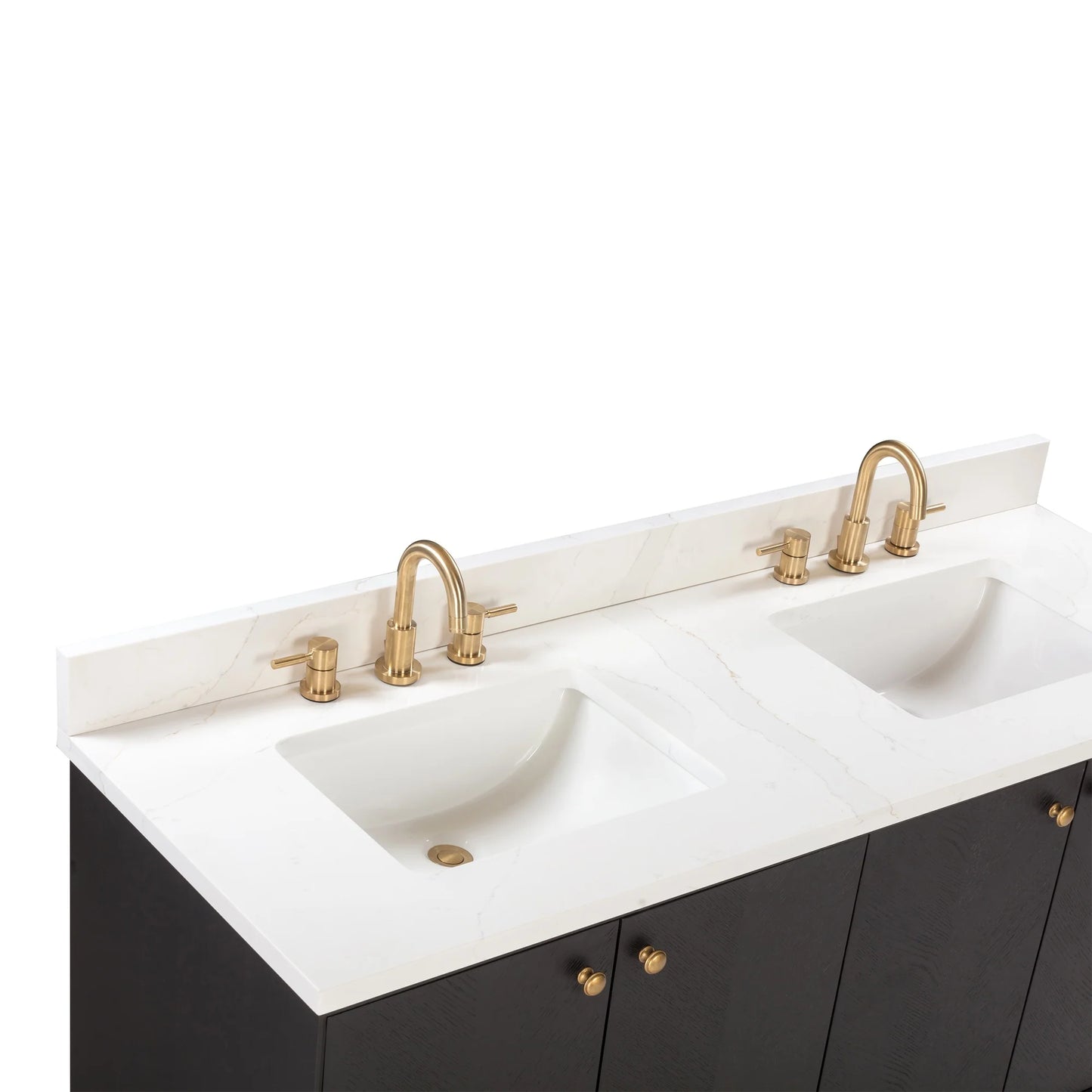 Adele 60" Freestanding Bathroom Vanity with Calacatta White Quartz Top and Vitreous China Undermount Sinks