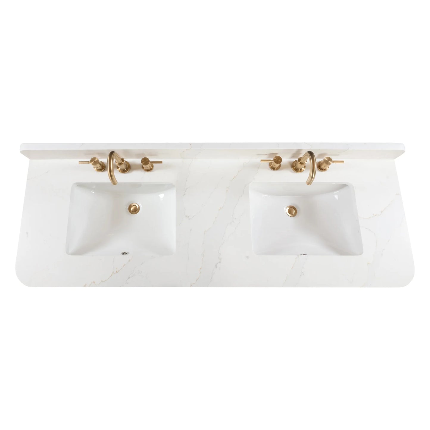 Adele 60" Freestanding Bathroom Vanity with Calacatta White Quartz Top and Vitreous China Undermount Sinks