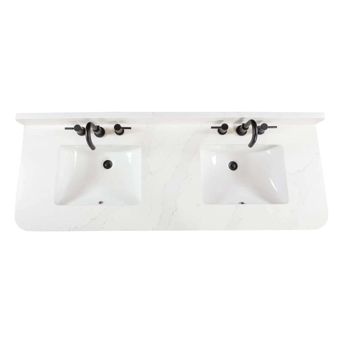 Adele 60" Freestanding Bathroom Vanity with Calacatta White Quartz Top and Vitreous China Undermount Sinks