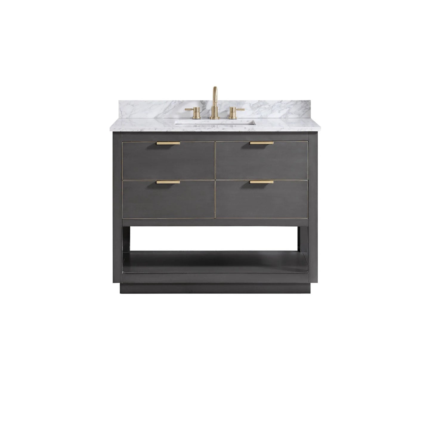 Allie 36" Freestanding Bathroom Vanity with Stone Top and Vitreous China Undermount Sink