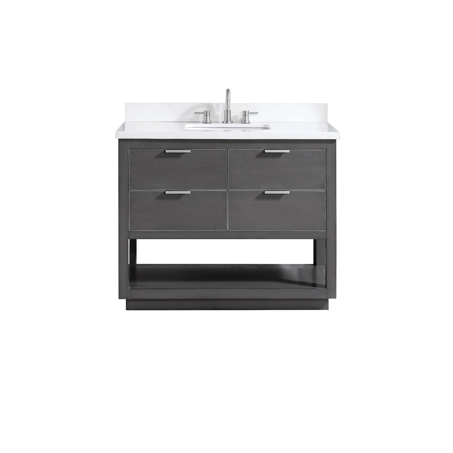 Allie 36" Freestanding Bathroom Vanity with Stone Top and Vitreous China Undermount Sink