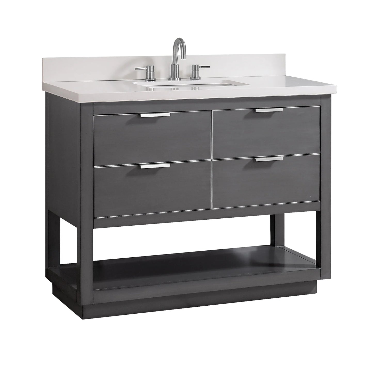 Allie 36" Freestanding Bathroom Vanity with Stone Top and Vitreous China Undermount Sink