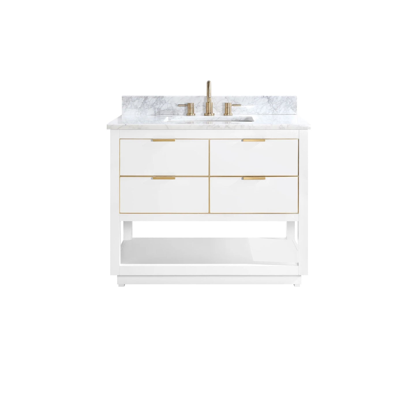 Allie 36" Freestanding Bathroom Vanity with Stone Top and Vitreous China Undermount Sink