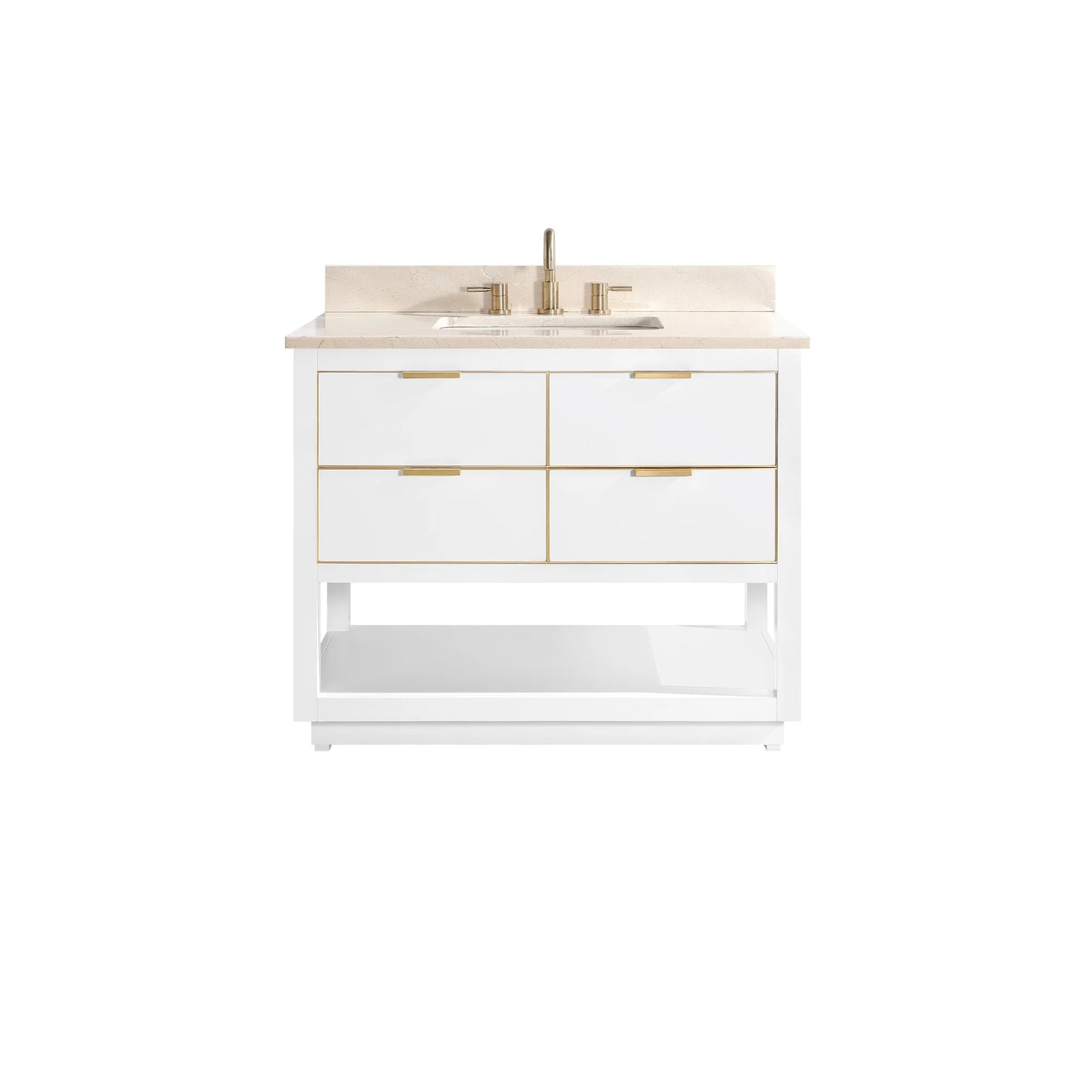 Allie 36" Freestanding Bathroom Vanity with Stone Top and Vitreous China Undermount Sink