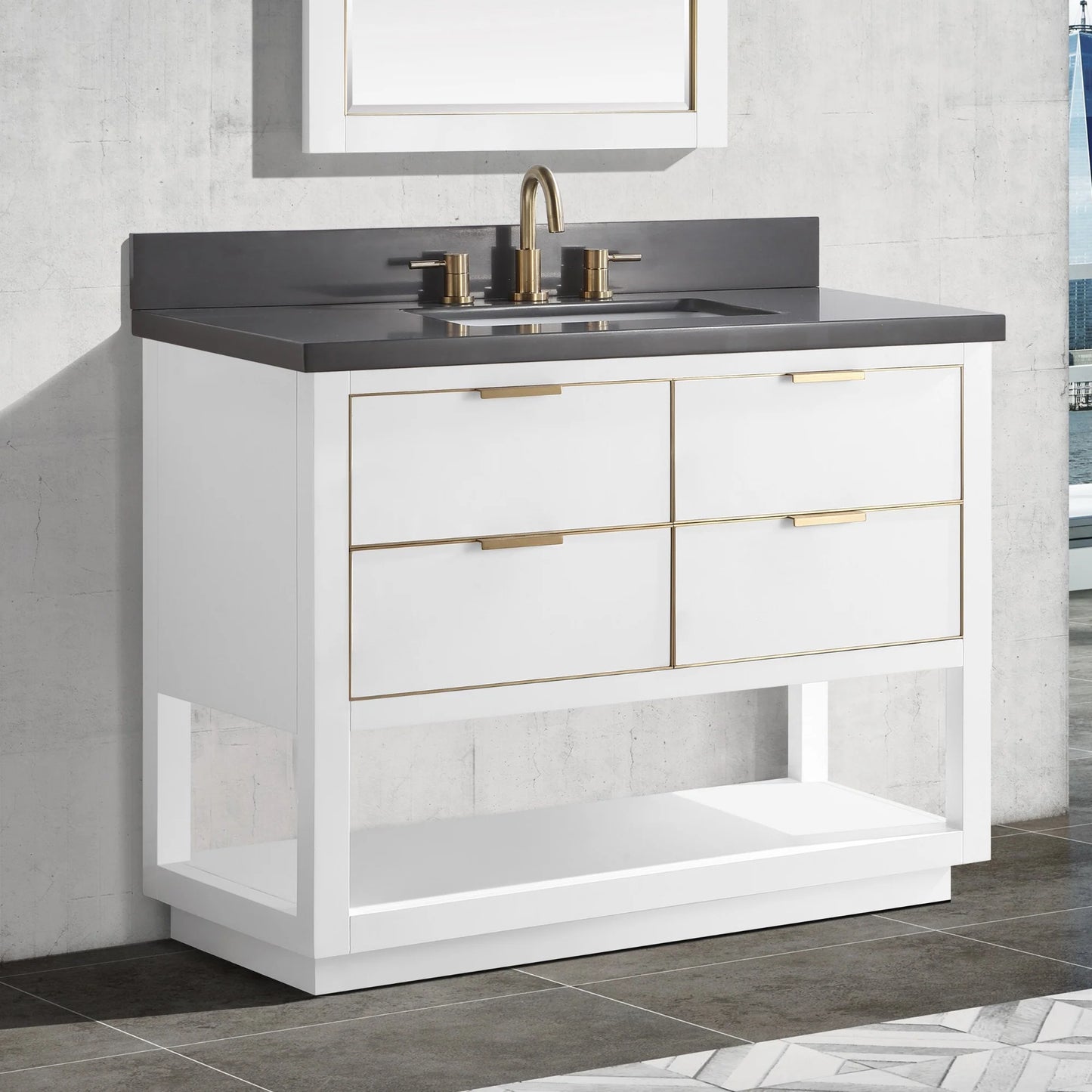 Allie 36" Freestanding Bathroom Vanity with Stone Top and Vitreous China Undermount Sink