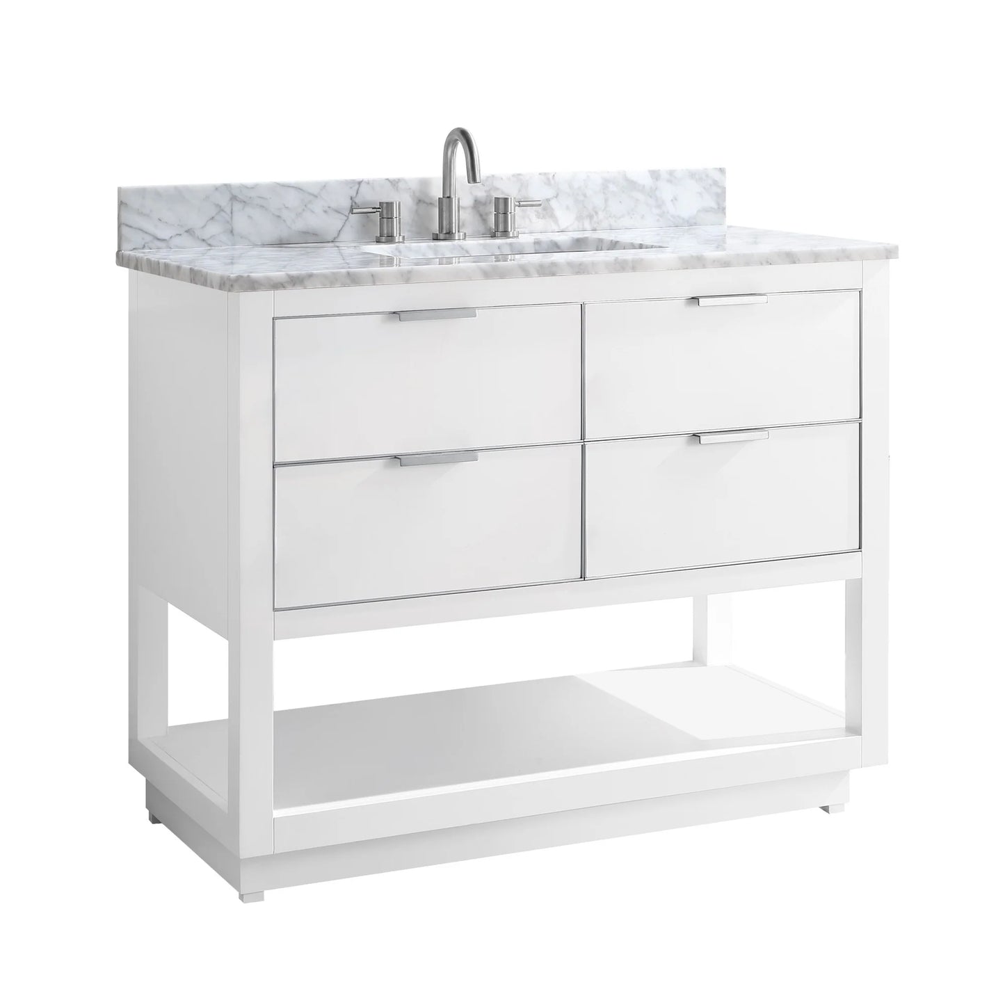 Allie 36" Freestanding Bathroom Vanity with Stone Top and Vitreous China Undermount Sink