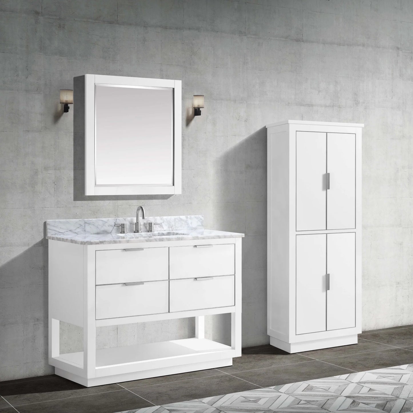 Allie 42" Freestanding Bathroom Vanity with Stone Top and Vitreous China Undermount Sink