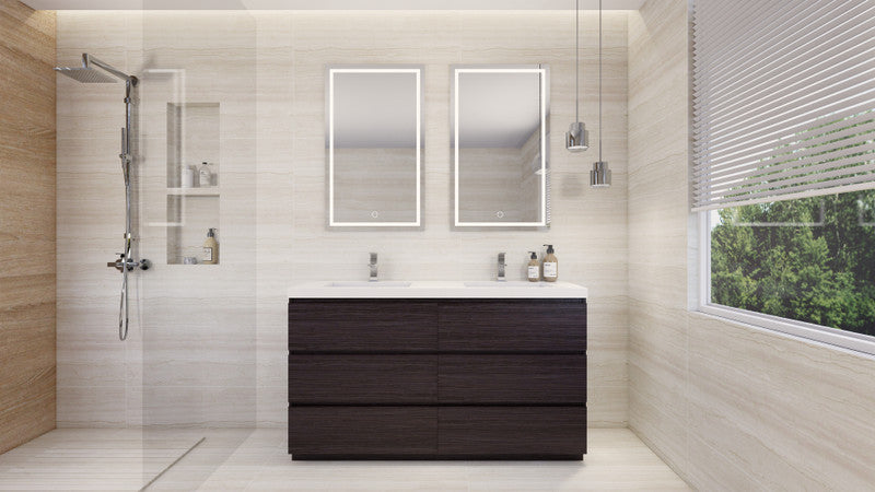 Angeles 60" Freestanding Bathroom Vanity with Reinforced Acrylic Integrated Sink Top