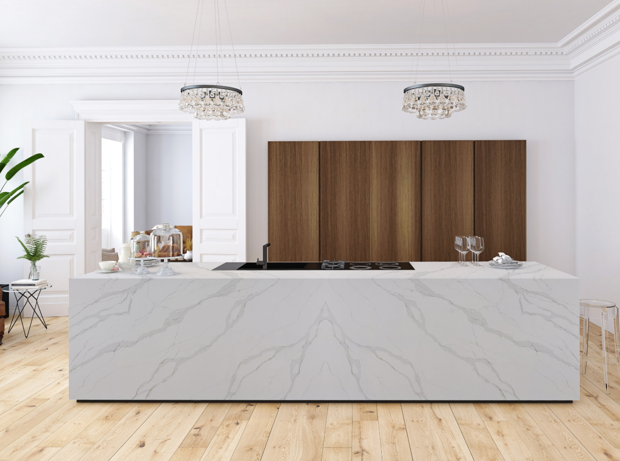 Aurora Calacatta Quartz Slab