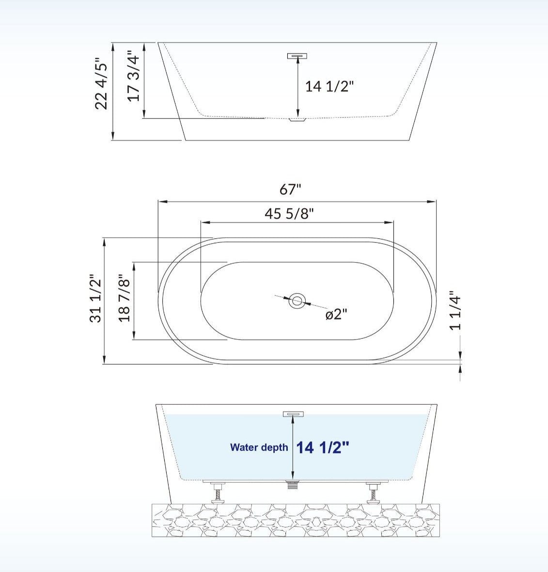 Brume 67" Freestanding Bathtub