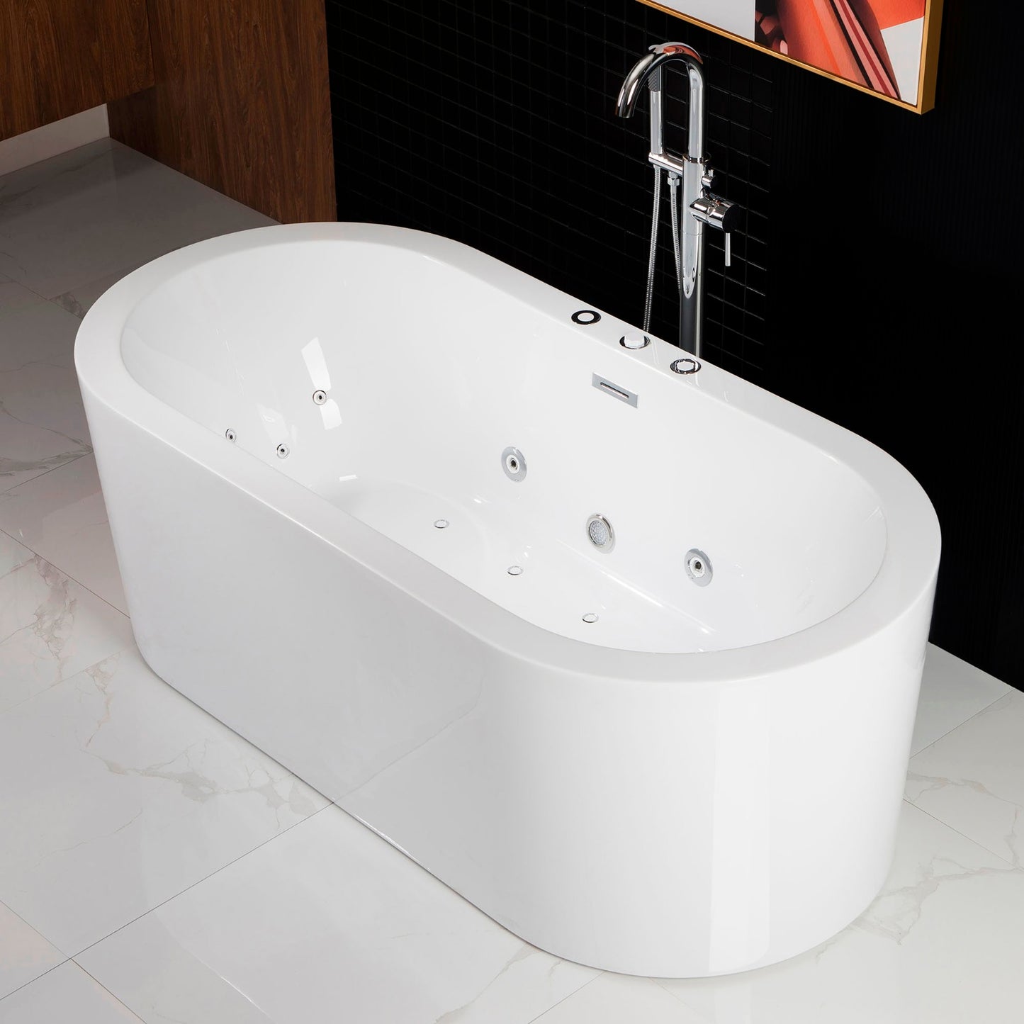 Remous 67" Freestanding Whirlpool Bathtub