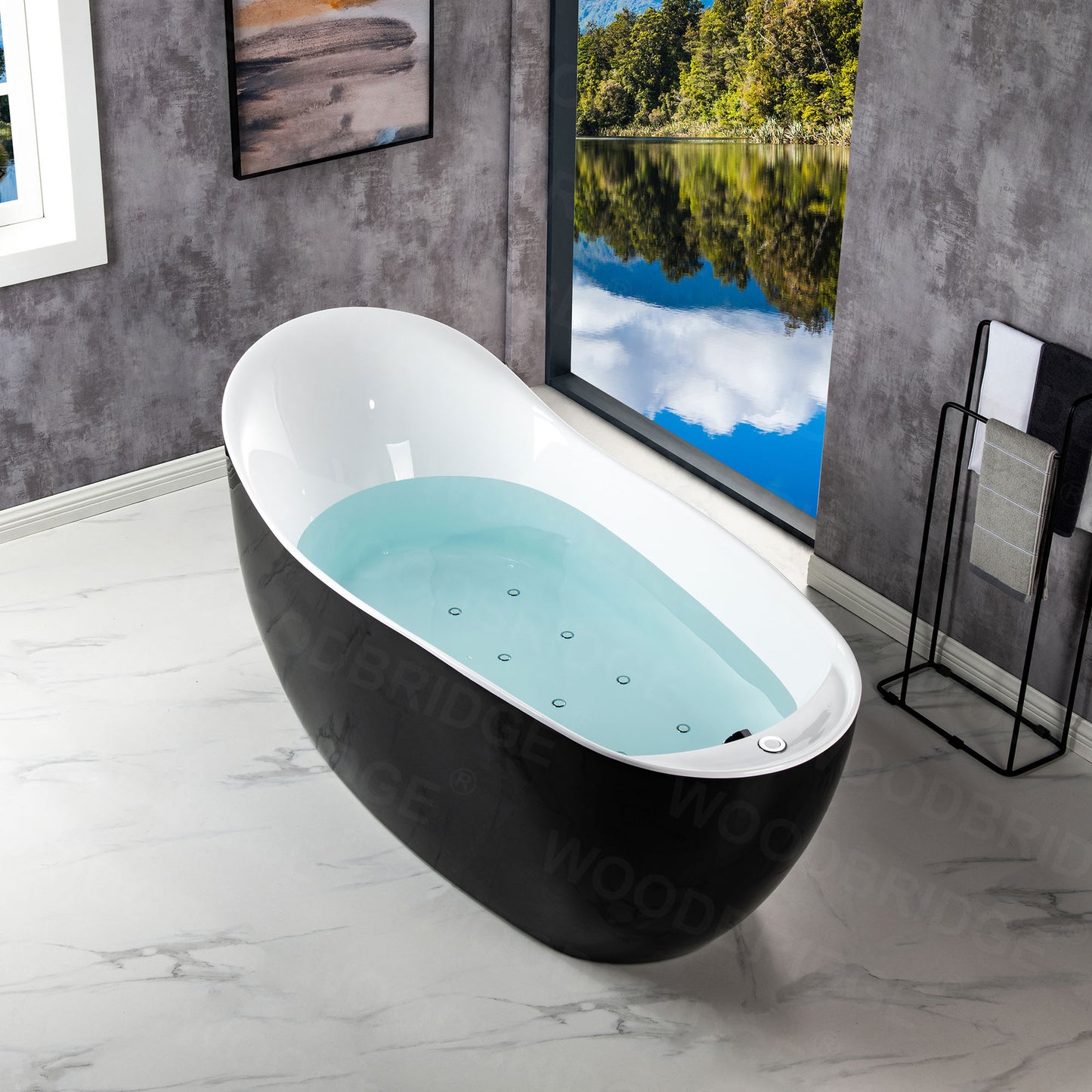 Penumbra 67" Freestanding Whirlpool Bathtub
