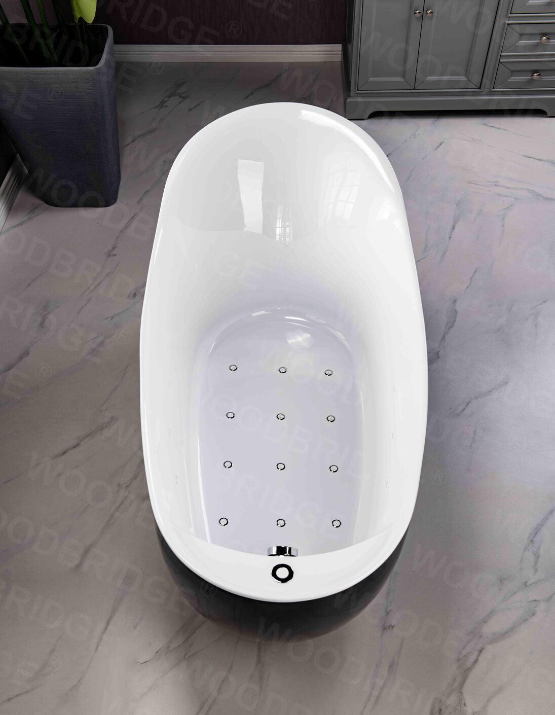 Penumbra 67" Freestanding Whirlpool Bathtub