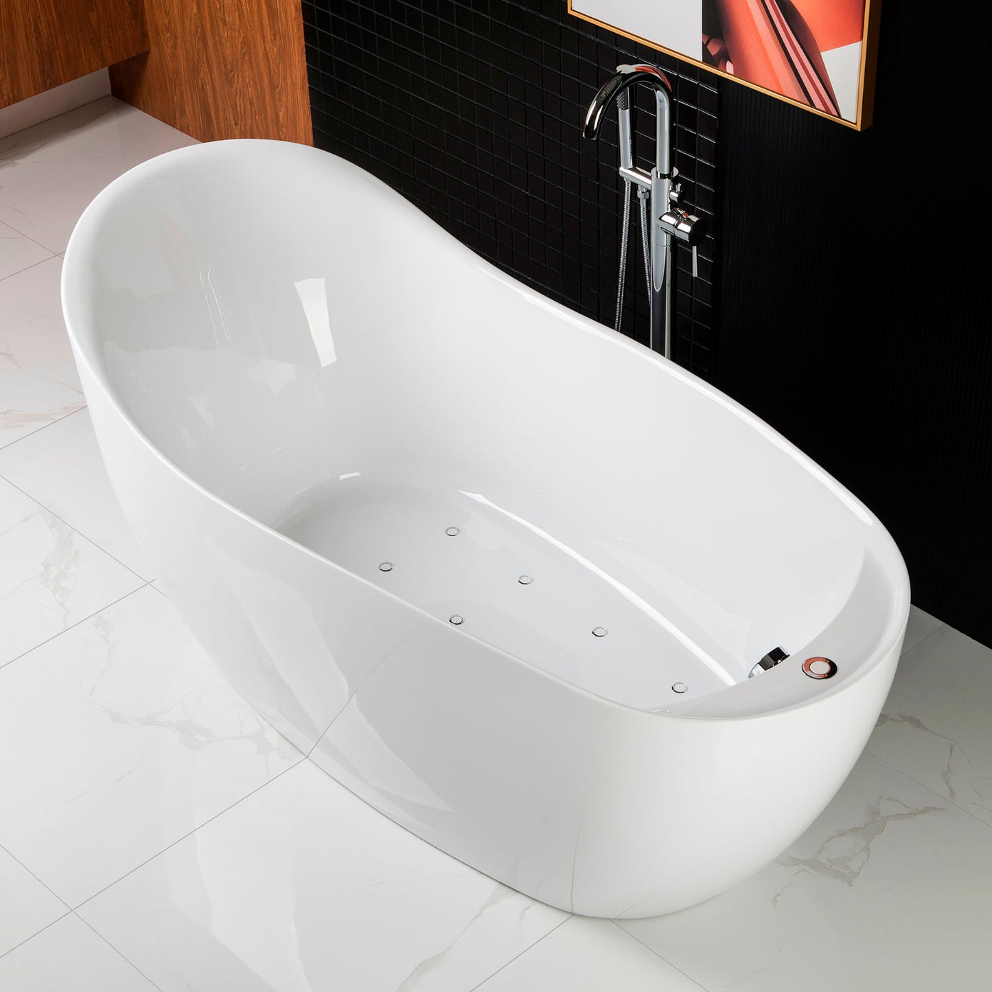 Penumbra 67" Freestanding Whirlpool Bathtub