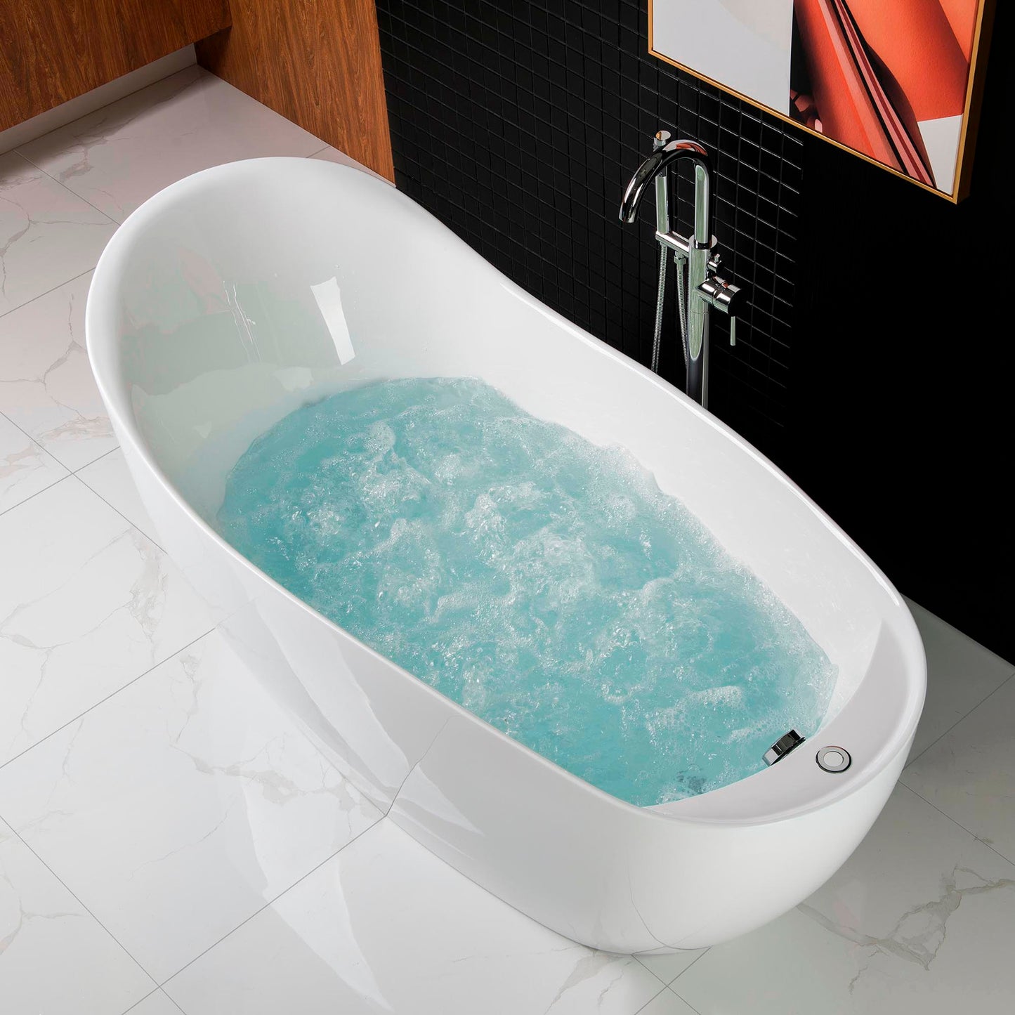 Penumbra 67" Freestanding Whirlpool Bathtub