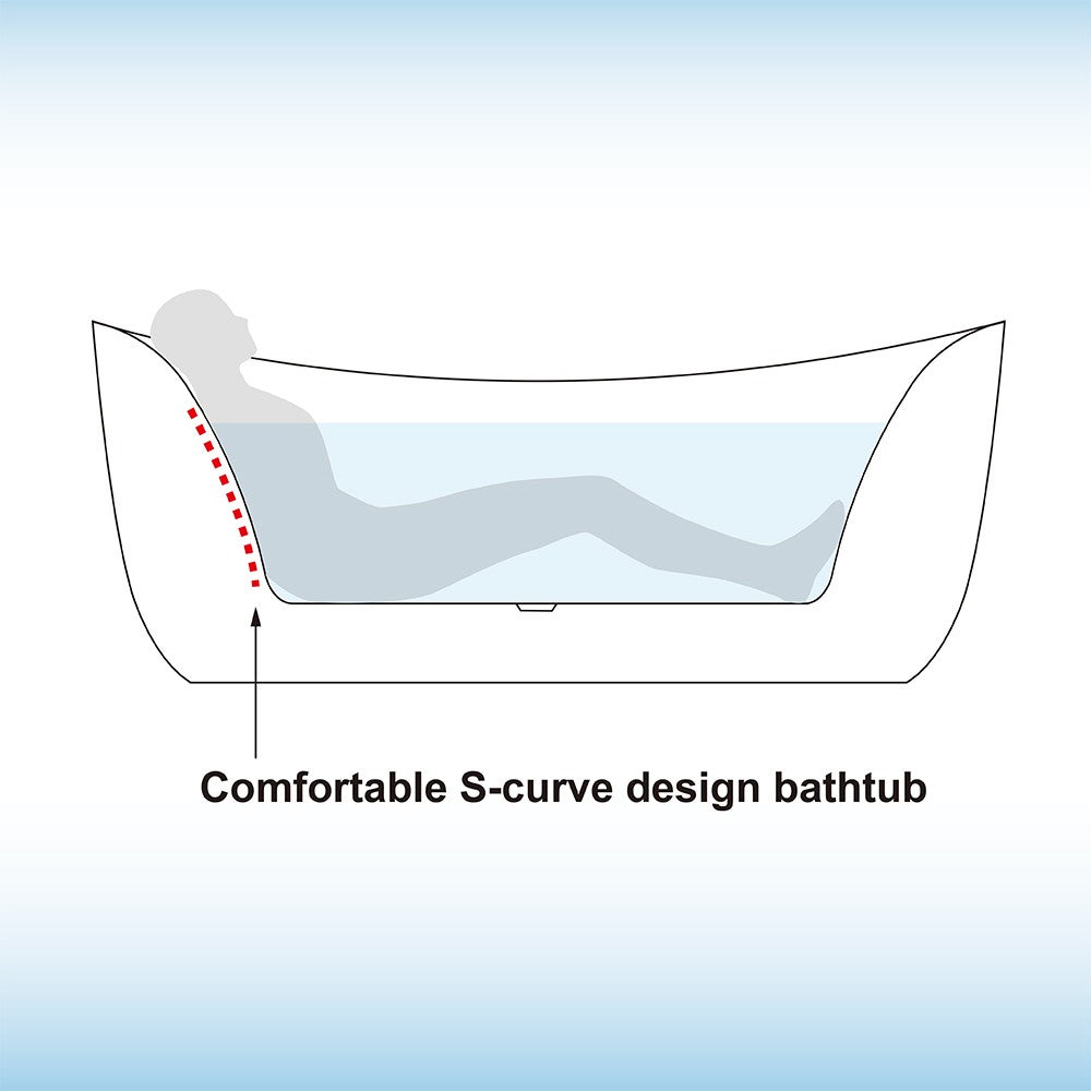Tekne 71" Freestanding Whirlpool Bathtub