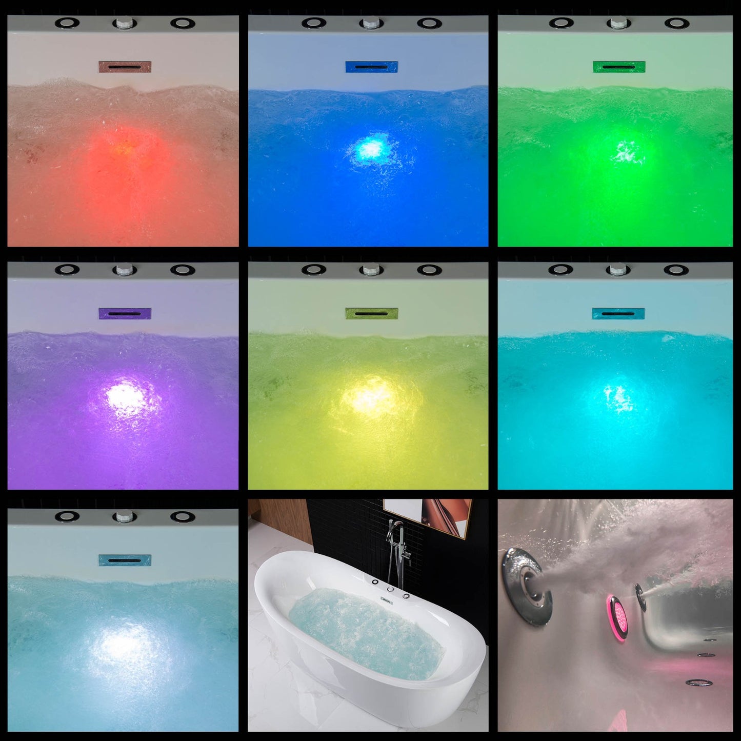 Tekne 71" Freestanding Whirlpool Bathtub