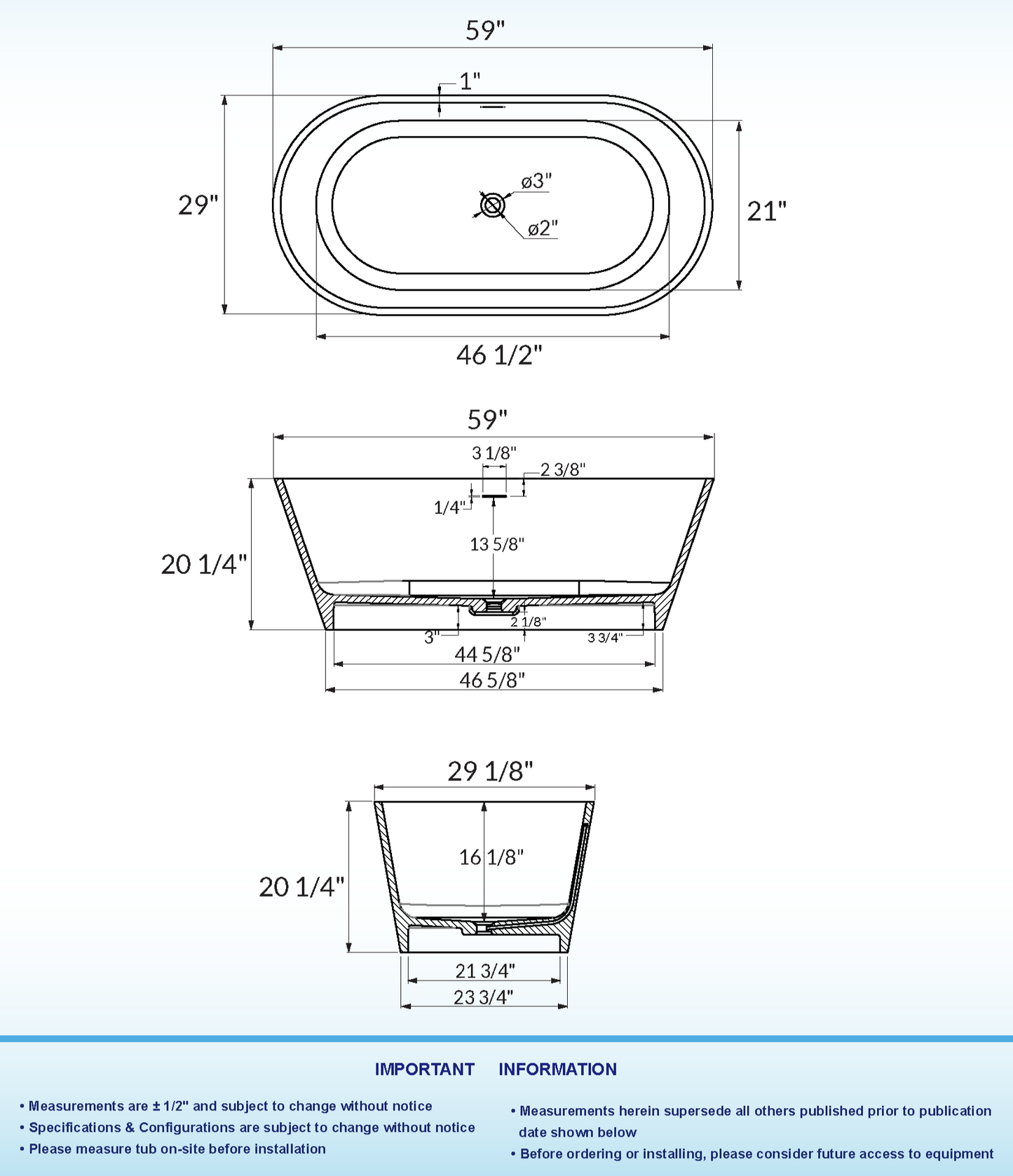 Fosco 59" Freestanding Bathtub