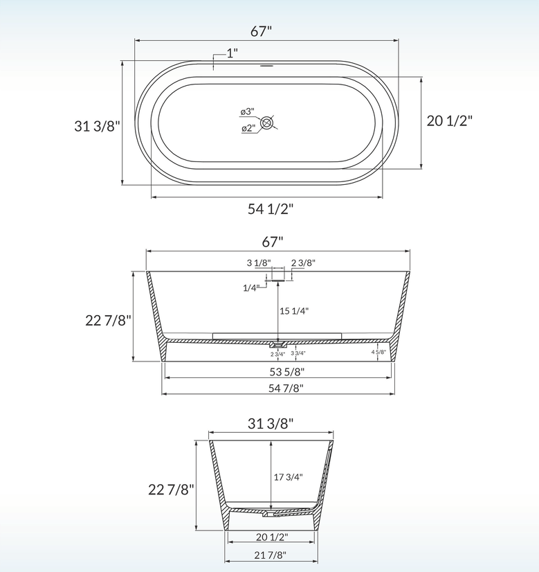 Fosco 67" Freestanding Bathtub