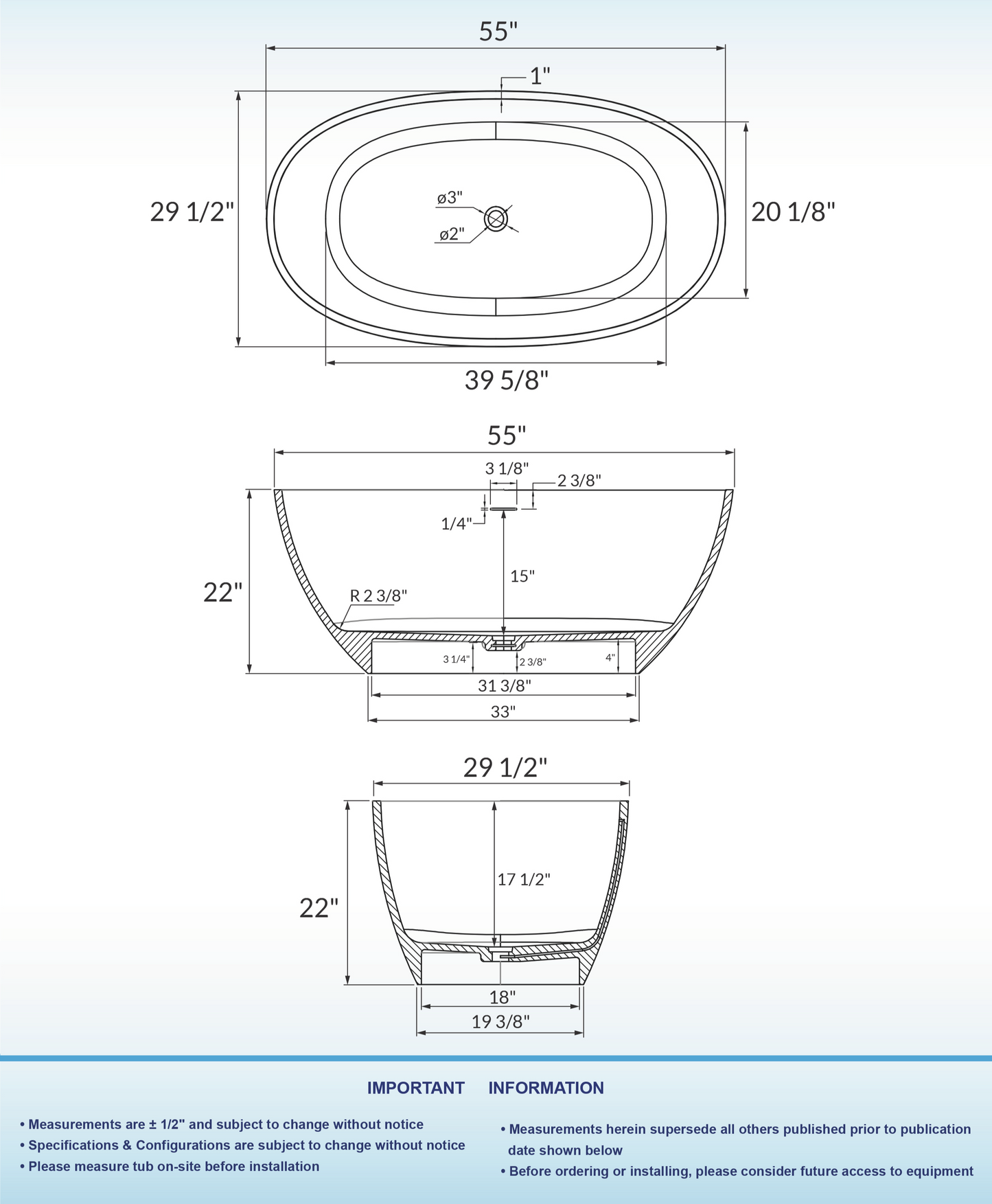 Zato 55" Freestanding Bathtub