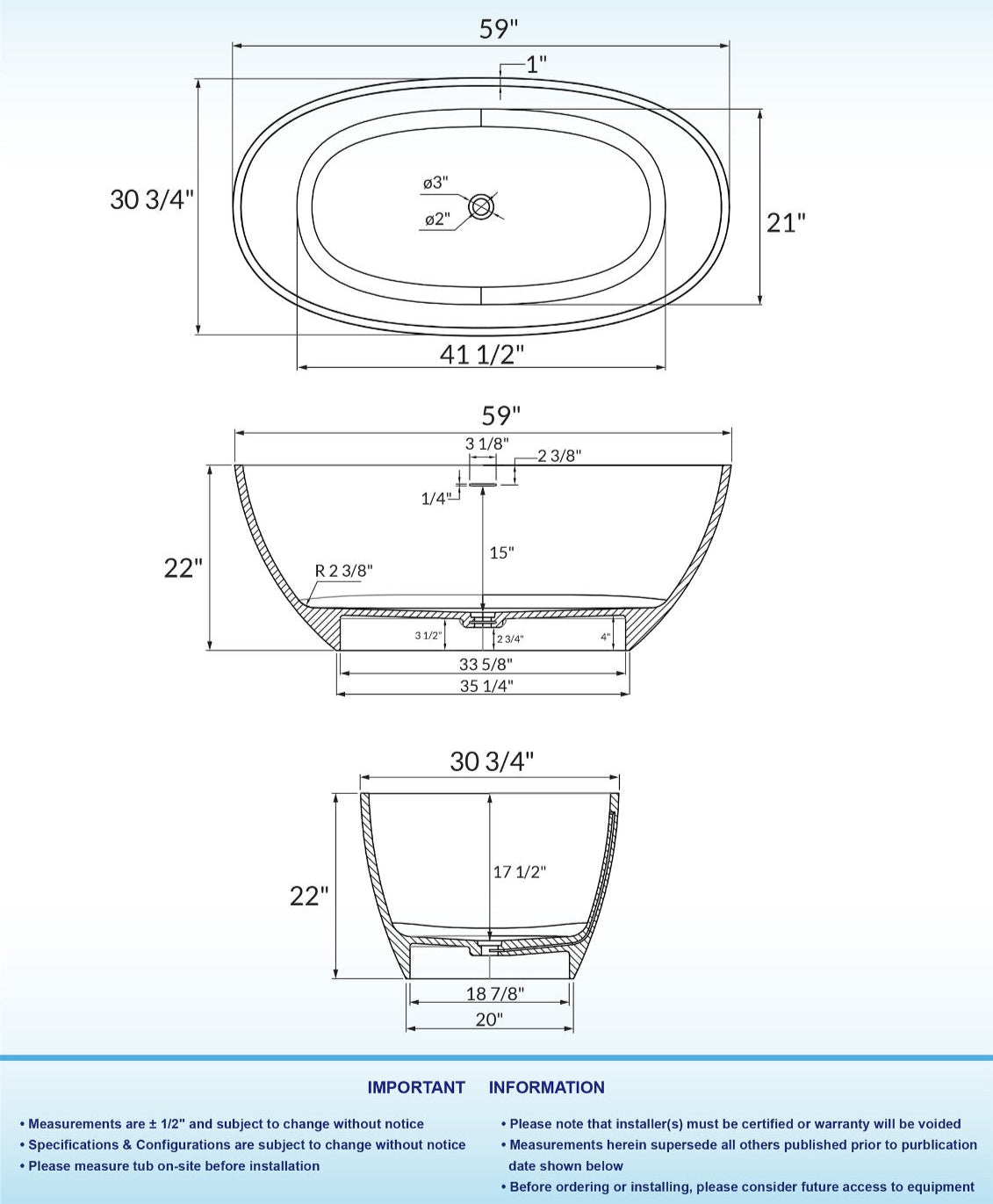 Zato 59" Freestanding Bathtub