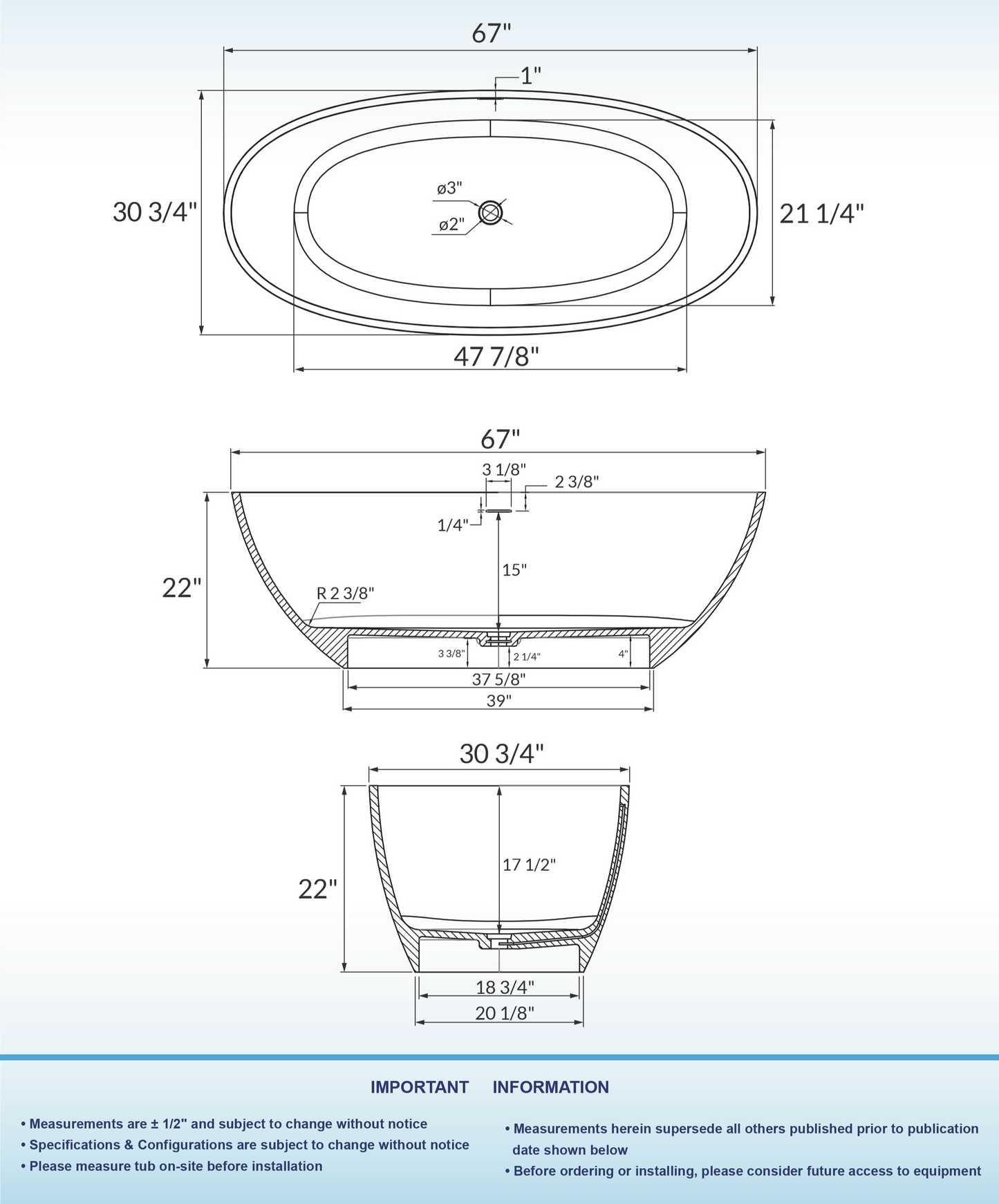 Zato 67" Freestanding Bathtub
