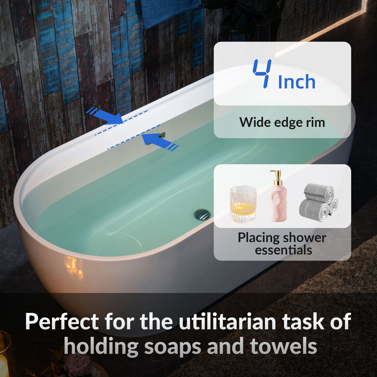 Aura 67" Freestanding Bathtub