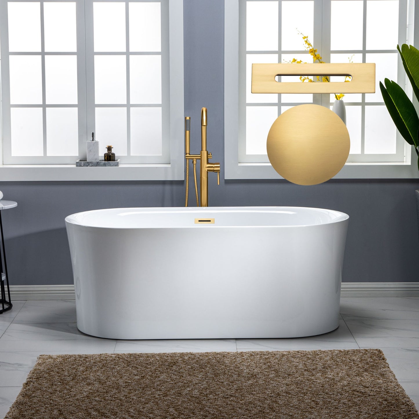 Badewanne 59" Freestanding Whirlpool Bathtub