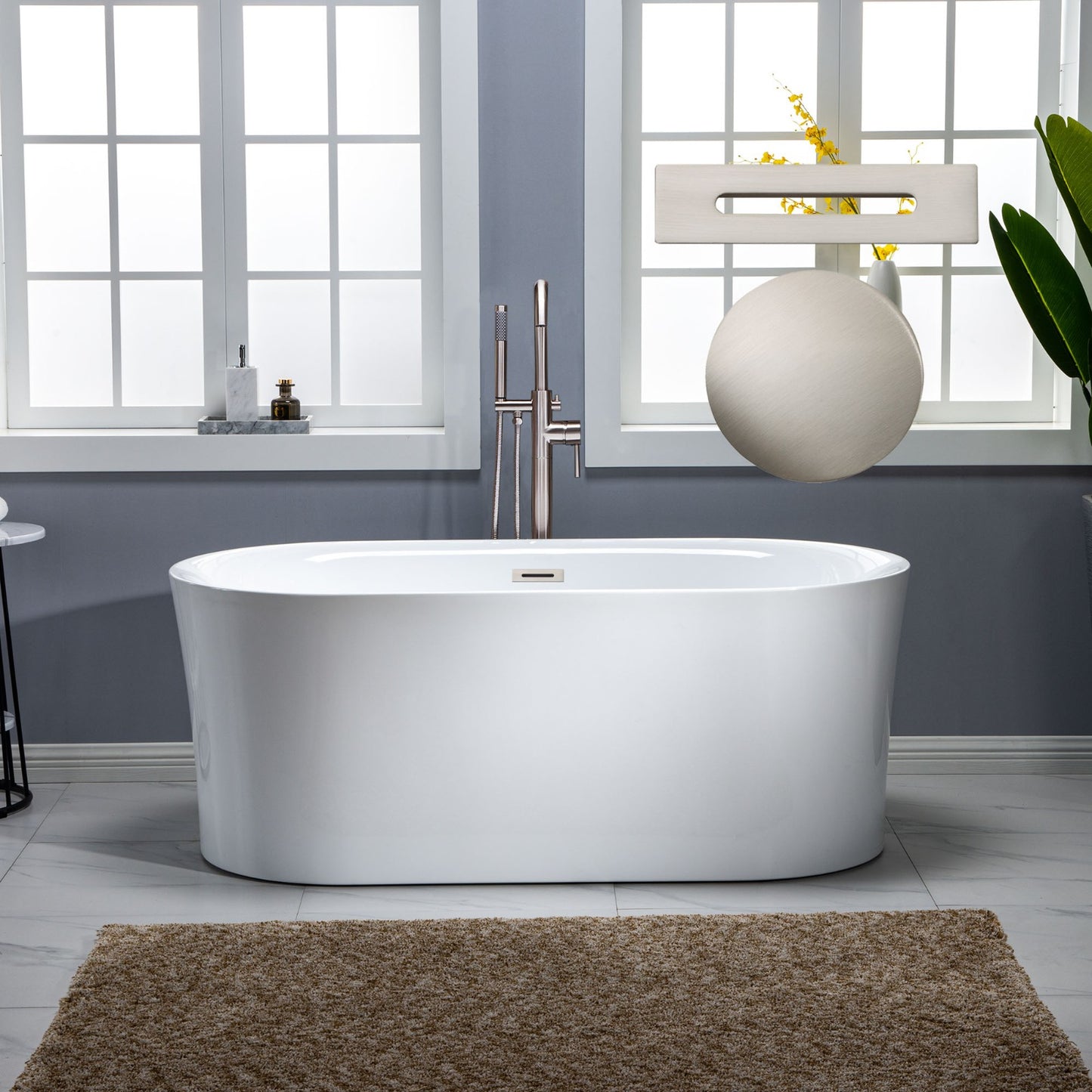 Badewanne 59" Freestanding Whirlpool Bathtub