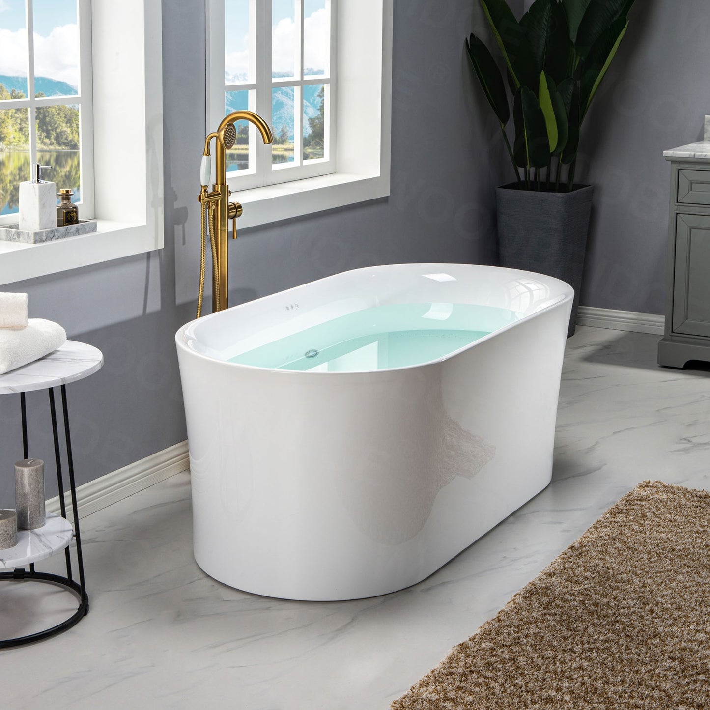 Badewanne 59" Freestanding Whirlpool Bathtub
